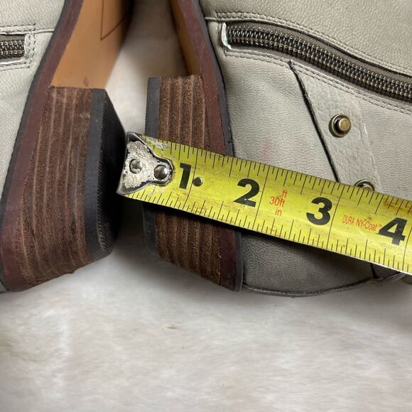 Halogen leather gray ankle boots with side zipper antique tone studs siz… - Picture 10 of 12